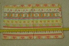By 1/2 Yd, Colorful Daisies Hearts & Bird Striped Quilt Fabric, Springs C2536