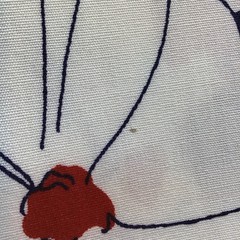 1970s Klopman Mills 44” wide Red, White And Blue Large Floral Fabric, 1 7/8 yd.