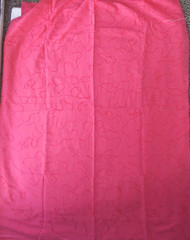 3 ½ yd Pink COTTON FABRIC with Embroidered Swirls Lightweight 44×127 Quilt Craft