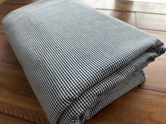 Woven navy & white check plaid fabric, 5.5 yard length, 59″ wide. For aprons +
