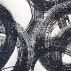 Midnight Circles Fabric By The Yard, Jacquard Weave Fabric, Upholstery