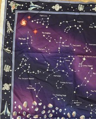 SPACE Cotton Fabric Panel Wall Hanging Quilt Avlyn Planets Solar System Science