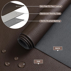 Faux Leather Fabric by the Yard, Marine Vinyl Fabric, Dark Brown-1 Yard | Ultra-