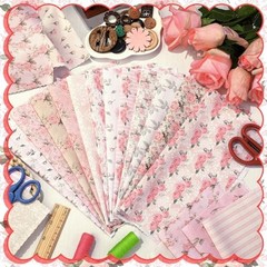 20 Pc Vintage Rose Fabric Squares 10×10 Polyester Cotton for Quilting DIY Sewing