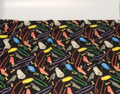 Blank Quilting Fabric 27″ Mark Hordyszynski Dog Bone Newspaper Slippers Leash