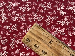 Fabric Simple White Flower Red 44″ X 60” 854