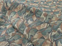 Vintage Tapestry 80’s – 90’s Abstract Woodland Colors Earthy 2.75 Yds Greens