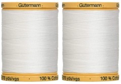2-Pack – Gutermann Natural Cotton Thread Solids 876 Yards 876 yards, White