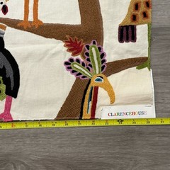 CLARANCE HOUSE Signature Whimsical POLLY BIRDS Crewel Fabric Sample 26”x26”