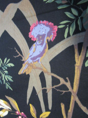 Vintage Thibaut Floral Birds floral Drapery Fabric 100% cotton 1999 NOS 56″ W