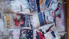 3 Snippet Rolls Fabric Junk Journal Grunge 3″ Wide 36″ Long *Video Below