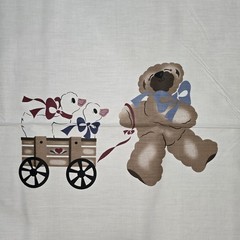 Daisy Kingdom Bear Pulling Geese In Wagon NURSERY Baby PANEL W/ Quilt Guide