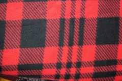 1+ Yard Red Black Plaid Fleece Fabric 40″ X 60″