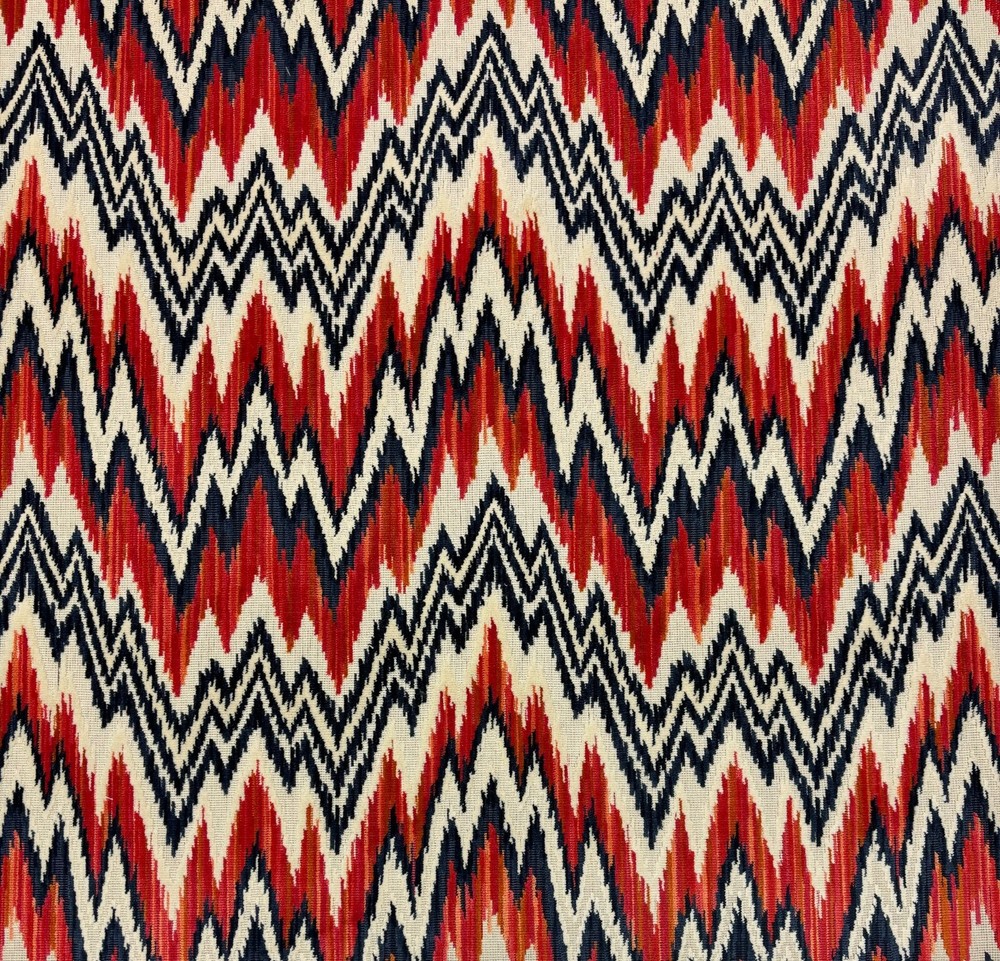 THIBAUT RHYTHM VELVET FLAME & NAVY FLAME STITCH EXCLUSIVE FABRIC BY YARD 50″W
