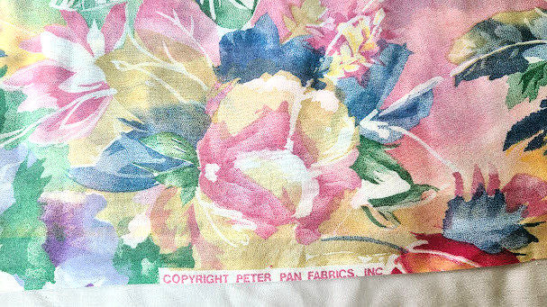 Vintage Peter Pan Inc. Fabric Semi Sheer Voile Floral 3 1/2 Yards Flowers