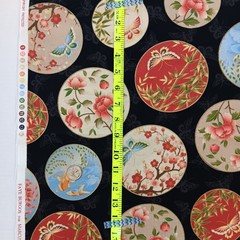 Marcus Fabrics Faye Burgos Japanese Temari Circles Cotton Fabric 35″ x 44″