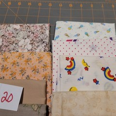 LOT OF 15 FAT QUARTERS COTTON FABRIC ASSTD COLORS & DESIGNS lot 20