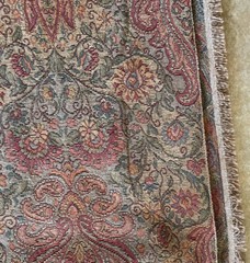 3 Yds New Paisley Floral Jacquard Upholstery Fabric Heavy Maroon Kravet? Fringed