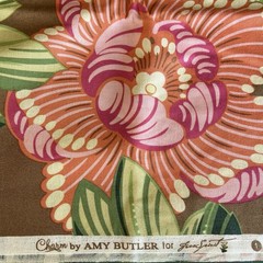 Charm Big Tropical Pink Floral Flower Brown Amy Butler 1 Y