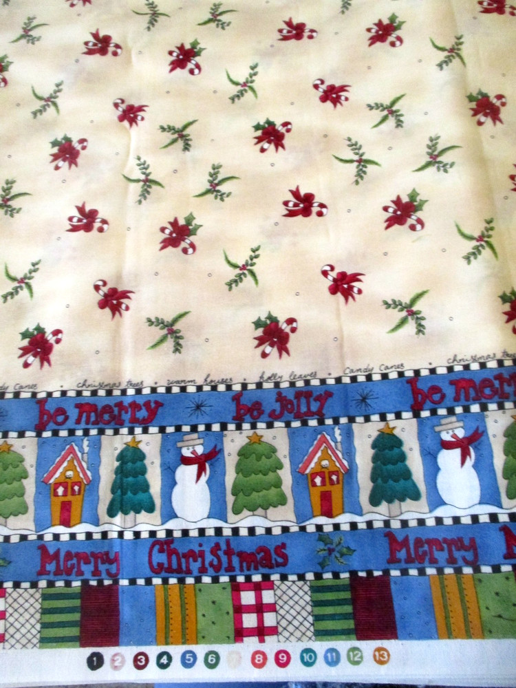 5 YDS DOUBLE BORDER PRINT CHRISTMAS 100% COTTON KP KIDS OOP