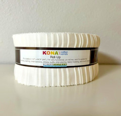 Robert Kaufman Kona Cotton Roll Up – 40 2.5″x44″ Solid White Strips