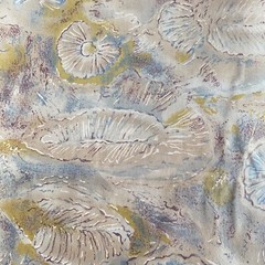 2.5 YD Abstract Shells Fabric Taupe Vintage Cotton Print