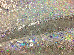 3mm Sequin Fabric Material Stretch Sparking Paillette 120cm Wide Silver Hologram