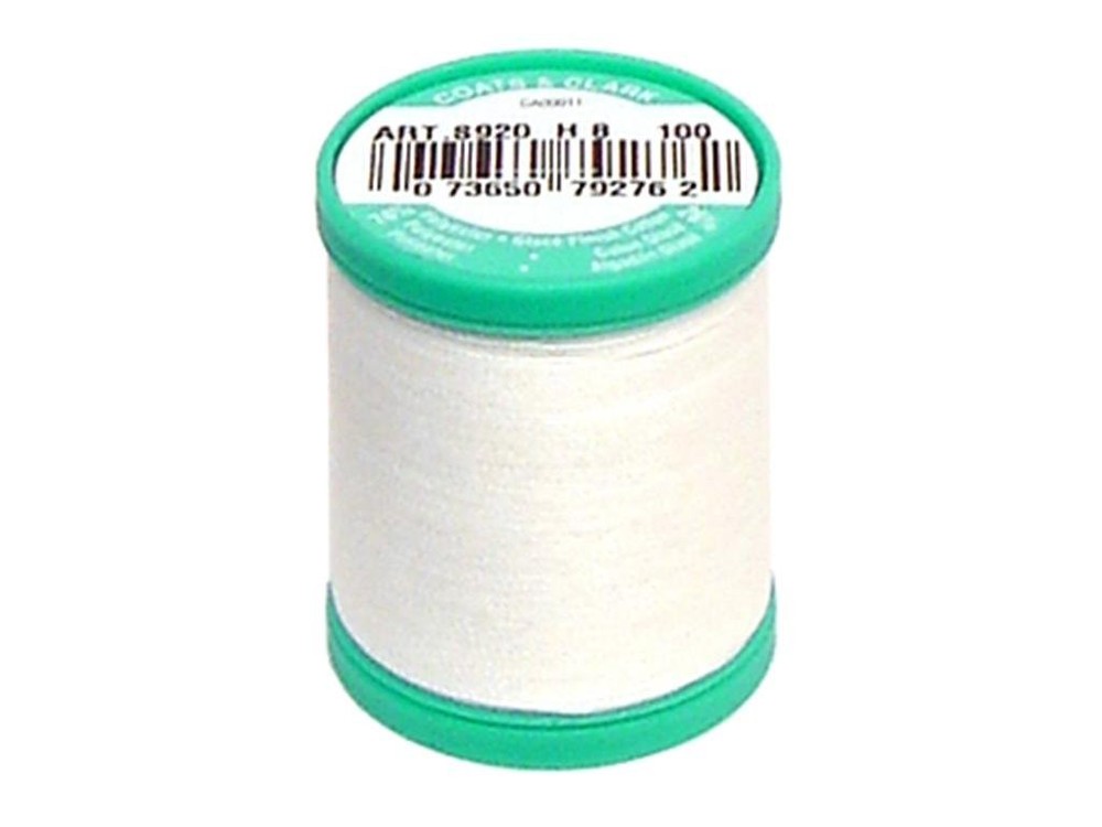 Coats Dual Duty Plus Button & Carpet Thread 50yd – White 50 yards, Multicolor