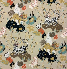 P/K LIFESTYLES PLAYFUL ZEBRA TOAST BEIGE LION TOILE MULTIUSE FABRIC BY YARD 54″W