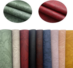 Flower Leaf Embossed Faux Leather Sheets, 9 Pcs 8″X12″ (20Cm X 30Cm) Flower Bump