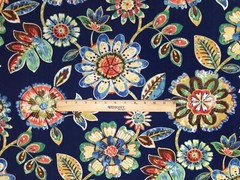 RICHLOOM DAELYN NAVY BLUE ABSTRACT FLORAL OUTDOOR MULTIUSE FABRIC BY YARD 54″W