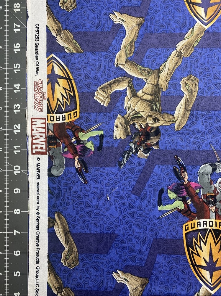 Marvel Guardians Of The Galaxy Groot Cotton Fabric 1/2 Yard (18 By 44”) New