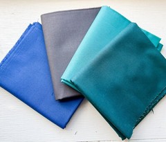 Cotton Fabric !/2 Yard Bundle Lot of 4 Deep Solid Colors For Crafting Quilting
