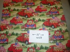 Patriotic Puppies Cotton fabric 15 INCHES WIDE and 36 inches long