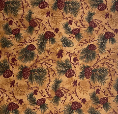 3/4 Yd Moda “Camp Wilderness” ~ Holly Taylor Pinecones & Branches Fabric 27 X 44