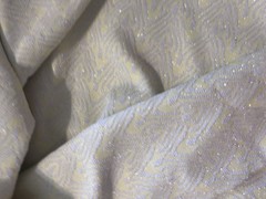 Vintage 70s Metallic/Lurex Yellow White Fabric BTY Slight Discoloration