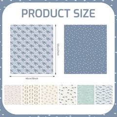 Tigeen 8 Pcs Cotton Quilting Fabric Bundles 18 X 21 Inch Fat Quarters Fabric