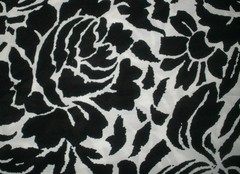 #524 Black White Large Roses Floral 60″ x 40″ New