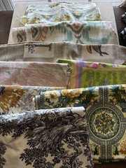 Vtg Decorator Designer Fabric LOT of 8 Crafts 7 Yds+ Ashley Toile Waverly Cohama