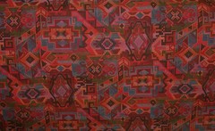 Southwest Aztec Tapestry Upholstery Fabric Remnant 55″ x 3.75 yds Deep Red woven