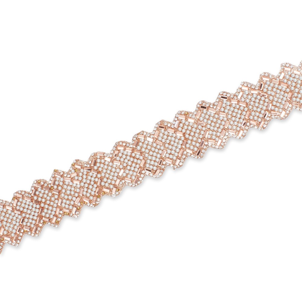 Rhinestone Fabric Trim 1.25 In Glitter Iron On Scalloped Mesh 4.9 / 9.8 Yd Spool