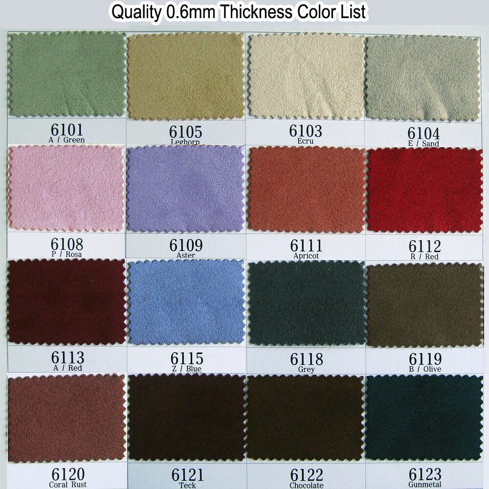 0.6MM ULTRA MICROFIBER FAUX SUEDE CLOTH PATCH LINING NON FRAYED BLACK WHITE 54″W