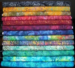 Indonesian Batik Quilting Cotton Fabric Gold Blue Black Red Green FQ HY BTY