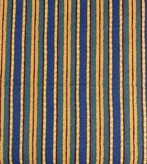 Vtg Striped Fabric Remnant By Debbie Mumm For SSI Green Golden Yellow Blue