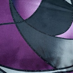 Vintage JOANN Silk Fabric 1.83 Yards 60″W Purple Grey Black Geometric Abstract
