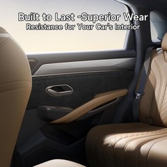 Suede Wrap Self-Adhesive Black Suede Car Interior Wrap 17in x 70in Microfiber…