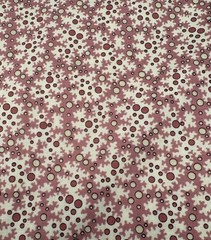 Vtg Pink Cream Circles Cotton Sewing Fabric Fabri-Quilt #7757 44” x 147”