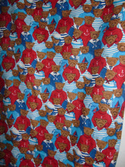 JoAnn Fabrics Teddy Bears Sailboats Red white blue Fabric Flannel 2+ yards