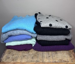 Lot of 10 ~ 100% Cashmere Sweaters Flawed Bundle Crafters Cutters Fabric DIY 5lb