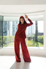 Rayon Crepon Fabric by the Yard — Ruby, Lightweight, 2-Way Stretch